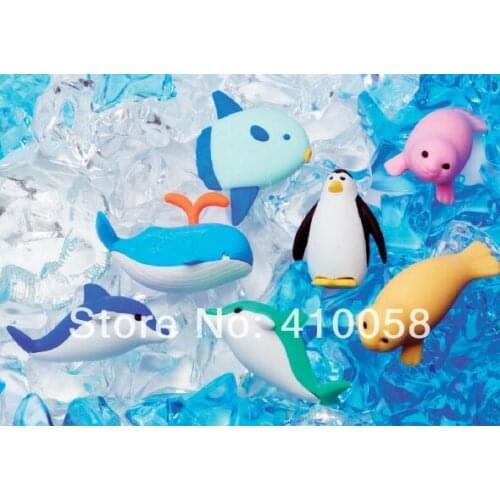 New Arrival Free Shipping Fantastic cute Sea Animal Party Eraser Set ,Promotion School Stationery Eraser,40 pieces per Lot