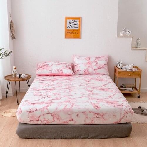 New Mattress Pad Anti Mites Marble Pattern Mattress Cover Bed Cover Slip Dirty Bed Sheet Bed Bug Proof Bedding Protector T292