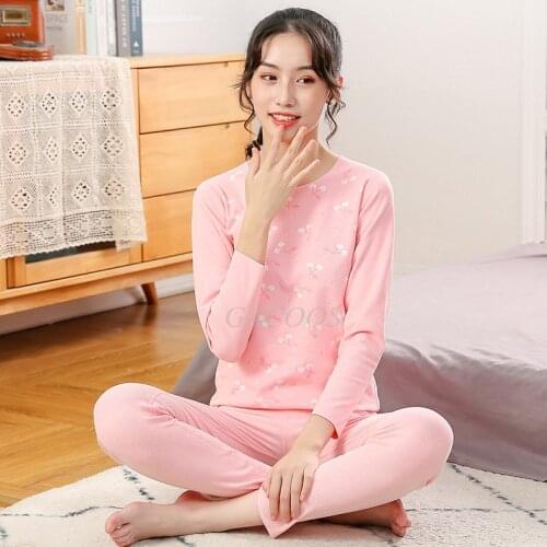 New Winter Pajamas Set Teens Boys Fleece Sleepwear Baby Girls Cartoon Cherry Printed Underwear Suits Kids Pyjamas Child Clothes