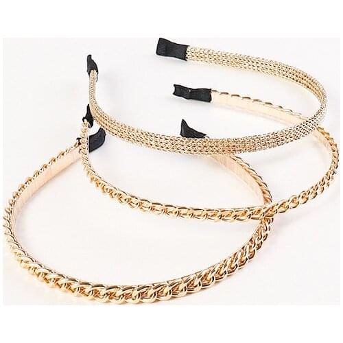 Fashion Gold Chains Hair Bands Hoop For Women Headband Hairband Girls Hair Accessories Elegant Chic Hair Ornament