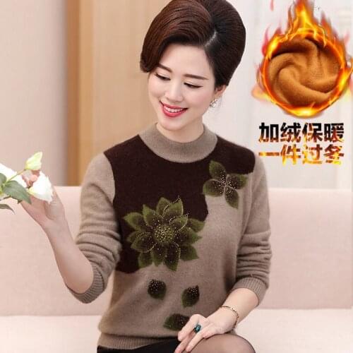 Middle Mother Autumn and Winter Sweater Middle Aged Womens Clothing Autumn Clothing Loose Top Sweater