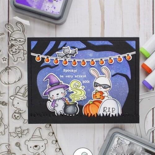 Halloween Animals Elements Transparent Stamp Clear Stamps for DIY Scrapbooking Paper Card Decorative Crafts Supplies 4*6 inch