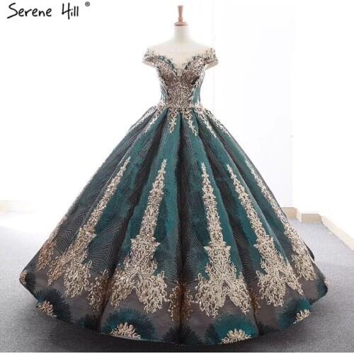 Green O-Neck Sequined Sparkly Luxury Wedding Dress 2020 High-end Sexy Sleeveless Bridal Wedding Gown BHM66754 Custom Made