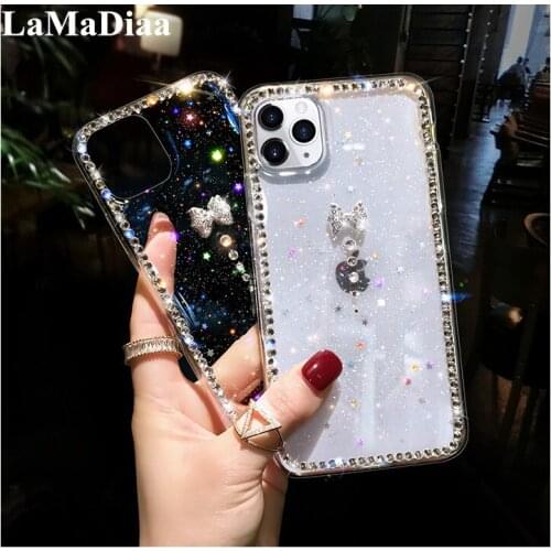 Luxury Lovely Glitter Bling Bow-tie Soft TPU Stars Case For iPhone 11 Pro MAX XR XS MAX X 6 6plus 7 7plus 8 8Plus Phone Case