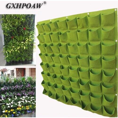 Planter Vertical Gardens Vegetable Living Garden Bag 49/64/72 Pockets Hanging Green Grow Bag Planter Growing Bags Flowers Supply
