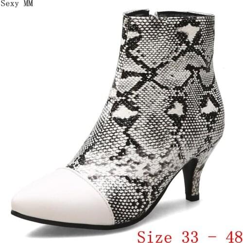 Spring Autumn High Heels Women Ankle Boots High Heel Shoes Woman Short Boots Small Plus Size 33 - 48