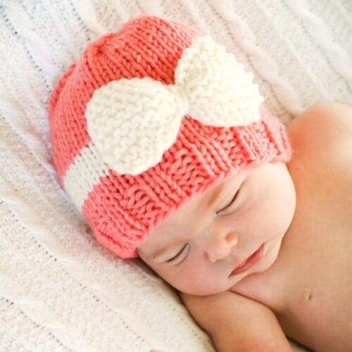 Newborn Baby Girl Boy Infant Toddler Knitting Wool Crochet Hat Soft Hat Cap Baby Winter Hats knitting bowknot Hat