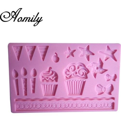 Aomily Ice Cream Silicone Mold Fondant Cake Mold Cake Decorating Tools SugarCraft Chocolate Ice Cube Mold Baking Tools for Cakes