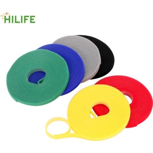 Power Wire Loop Tape Nylon Straps Fastener Reusable Magic Tape Multicolor Nylon Cable Ties