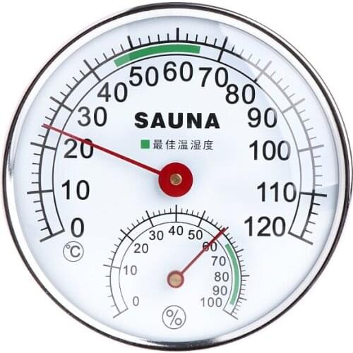 Stainless Steel Thermometer Hygrometer for Sauna Room Temperature Humidity Meter