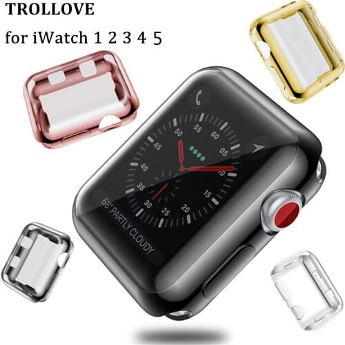 Ultra-thin Soft Case Cover for Apple Watch TPU 38MM 42MM Case Series 2/3/4/5 40mm 44mm All-around Protect Cover Band Accessories