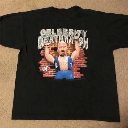 Vintage Verry Rare 1998 Wwf Mtv Celebrity Deathmatch Shirt Usa Size S To Xxl Summer Style Casual Wear Tee Shirt