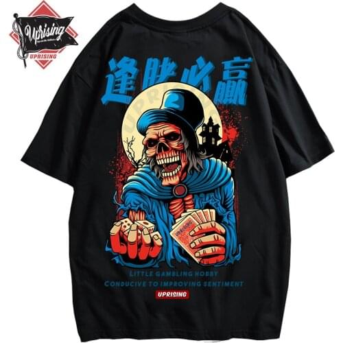 UPRISING Hip Hop T Shirt Men Wake Up From Gambling T-Shirts Harajuku 2021 Spring Summer Tshirt Short Sleeve Top Tee Cotton
