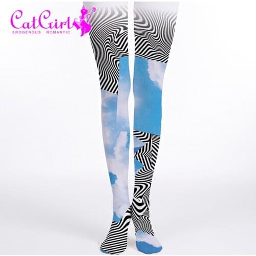 High Quality Clouds Print Pantyhose Fashion Designs Womens Tights