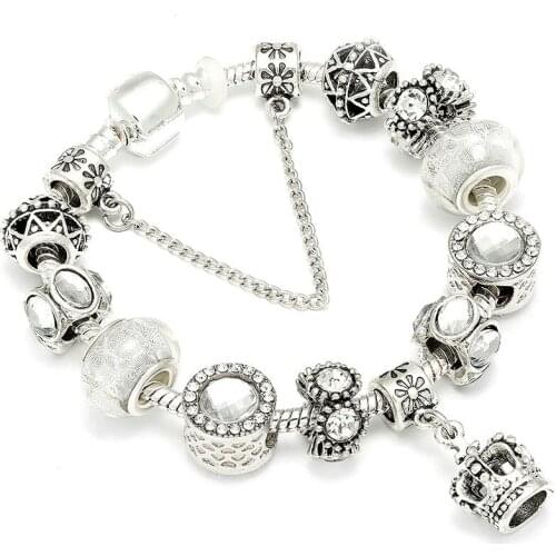 BUDROVKY Rose Pendant Tree Of Life Charm Bracelet For Women Unicorn Bead Bracelets & Bangles Fashion Jewellery