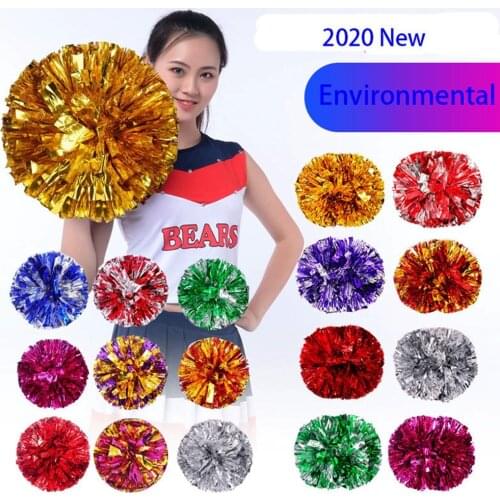 1PC 28cm Cheerleader Pom Poms Finger Ring Style Cheap Practical Cheerleading Cheering Flower Ball Sports Vocal Dance Party Decor