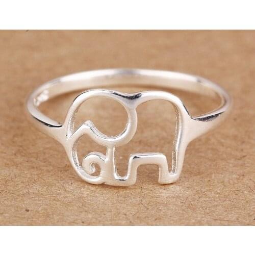 925 Sterling Silver Rings For Women Elephant Wedding Ring Size 6 7 8 9# Engagement Jewelry Accessories Bague Femme Anilos Gifts