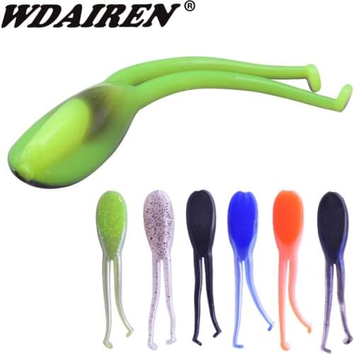 10Pcs/lot Fishing Lure 65mm 2.2g Soft silicone bait Worms Soft Bait T tail Swimbait Bass Shad Wobbler Fishing tackle WD-252