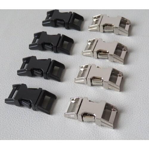 100Pcs/Lot 10mm Cat Collar Paracord Metal Side Release Buckle Webbing Straps Belt Loop Sewing Accessory Hardware Snap Clip Hook