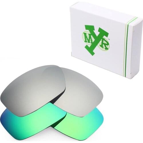 2 Pairs Mryok POLARIZED Replacement Lenses for-Oakley Hijinx Sunglasses Silver Titanium & Emerald Green