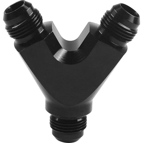 3-Way Y-Block Fitting Adapter AN6 6AN Male to AN6 6AN Male BLACK