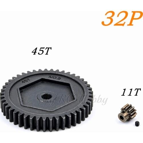 32P 11T 3.175mm & 45T 0.8M Motor Gear Pinion Gear RC Car Spare Parts for TRAXXAS 4X4 TRX-4 TRX-6 TRX4 TRX6 #6747 Rustler