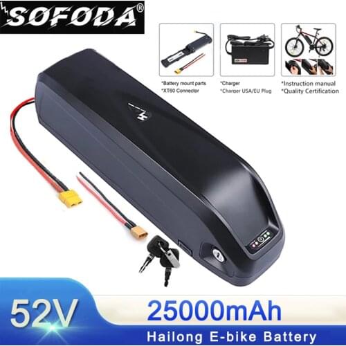 Original 52V Battery 25AH 52V Ebike Battery Hailong Electric Bike Battery 30A 500W750W 1000W 18650 Cell BBS02 BBS03 BBSHD Bafang