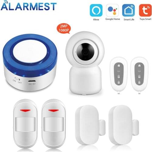 Wireless Alarm Systems wifi Security Home andriod IOS Smart life app control Compatible with Ip camera