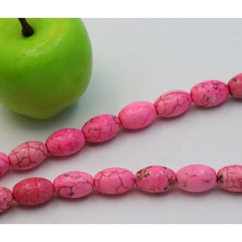 Rice shape pink Turkey Stone 8x12mm loose beads 15" 2 piece/lot DIY fit women fashion jewelry making bracelet&necklace