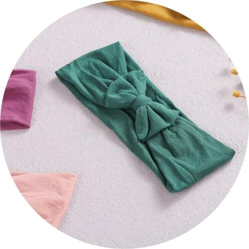 Baby Headbands For Girls Bow Elastic Hairband Solid Color Turban Headband Soft Nylon Kids Headware Baby Hair Accessories