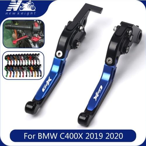 For BMW C400X 2019 2020 Laser logo(C400X) CNC Aluminum Motorcycle Accessories Adjustable Folding Extendable Brake Clutch Lever