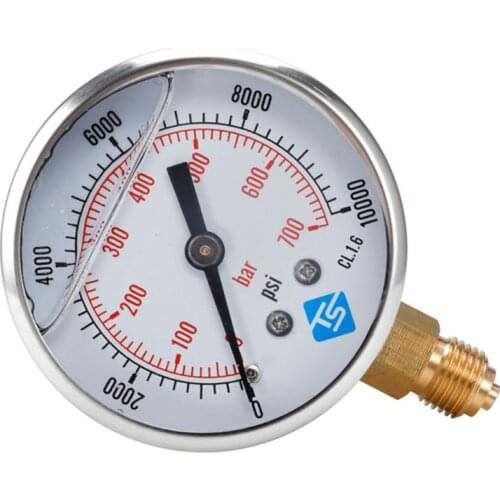 GLYCERINE FILLED PRESSURE VACUUM COMPOUND GAUGES 68mm DIAL VAC to 10000 PSI BTM