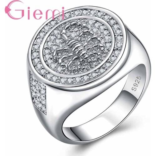 Women Luxury Silver Finger Rings Micro Paved White Clear Zircon Round 925 Sterling Silver Top Grade Bijoux for Wedding