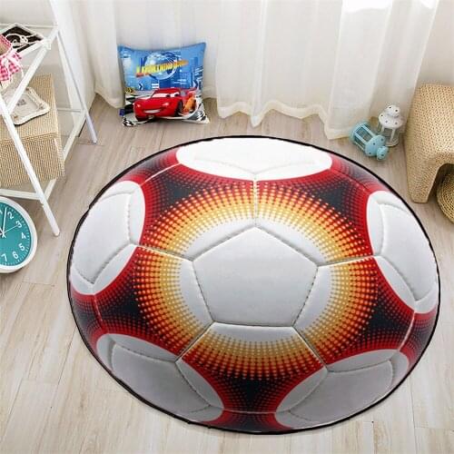 Round Anti-Slip Ball Carpet Footballsoccer Basketball Children Bedroom Rug Living Room Mat Computer Chair Pad New Polyester