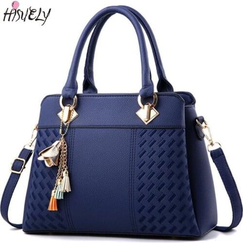 Fashion Tassels Women PU Leather Handbags Totes Bag female Top-Handle Embroidery Crossbody Bag Lady Simple Shoulder Bag bolsos