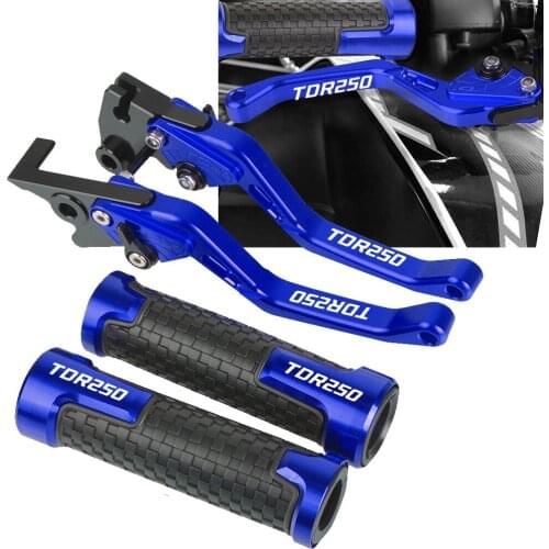 Motorcycle Adjustable Brake Clutch Levers Cable Handle Grips With logo For YAMAHA TDR250 1988-1992 1989 1990 1991 TDR250 TDR 250