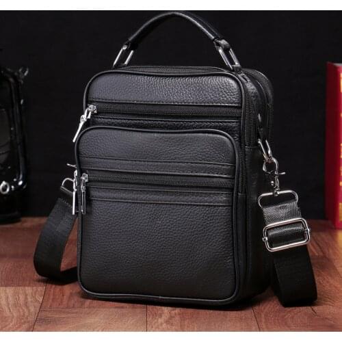 Natural Cowskin Mens Crossbody Bags Soft Genuine Leather Shoulder Bag Male Business Messenger Bags Fashion Top Grain Tote Bags