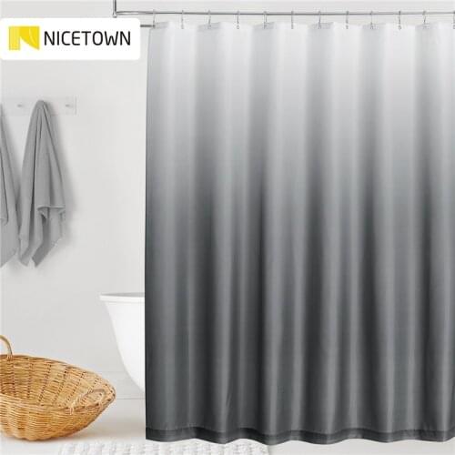 NICETOWN Single Gradient Bath Curtain for Home Decor Waterproof Shower Curtain with Hooks Bathroom Curtain Bathroom Decor