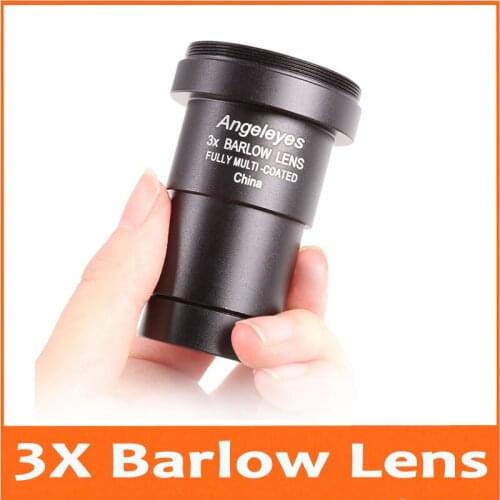 3X 1.25inches Eyepiece Barlow Lens Fully Multi-coated Eyepiece Lens for Camera and Monocular Astronomical Telescope