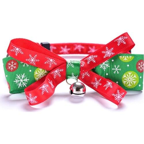1pcs Pet Tie Dog Cat Collar Belt Flash Diamond Pet Accessories Reflective Tape Pet Christmas Series Cat Dog Necktie