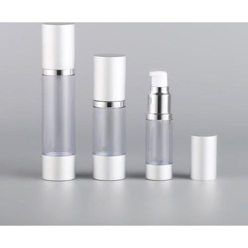 12pcs 15ml 30ml 50ml Empty Vacuum Airless Plastic Lotion Cream Bottles AS Container Travel Size Cream Container Airless Pump