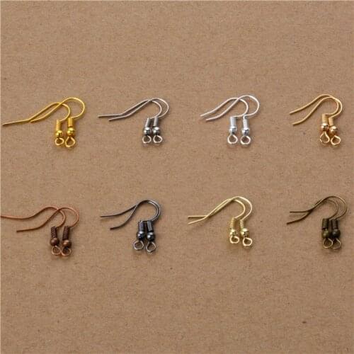 Earrings Hook Wholesale Rhodium Silver Gold Plated 200Pcs/lot 18x19mm Jewelry Materials Accessories Findings Coil Wire
