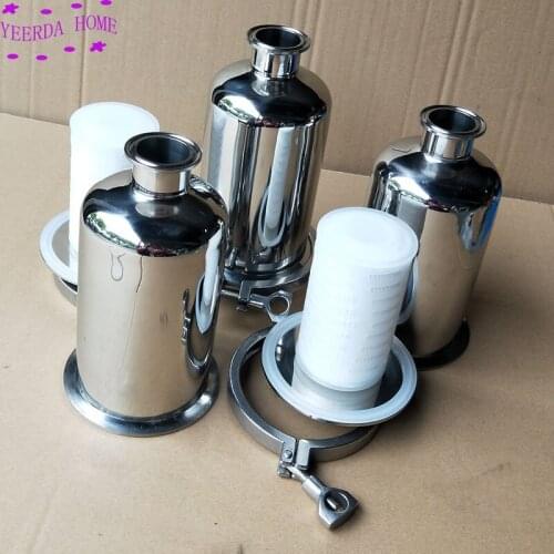 Sterile respirator SS304 Sanitary Pipe Filter Ferrule OD 50.5mm Air Filter Tri-clamp Strainer PPT Filter Element 5"/10"
