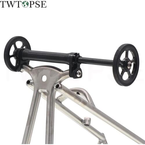 TWTOPSE Bike Easy Wheel Extension Rod For Brompton Folding Bicycle Telescopic Bar Rear Cargo Rack Titanium Bolt Easywheel Part