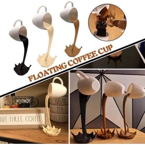 Home Decoration Suspended Coffee Cup Sculpture Resin Art Statue Decoration Home Kitchen Ornaments Nordic Decoration Home
