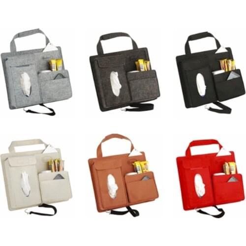 Universal Car Back Seat Storage Bag Organizer Hanging Bag Paper Towel Mobile Phone Storage Felt Storage Bag Debris Organizer