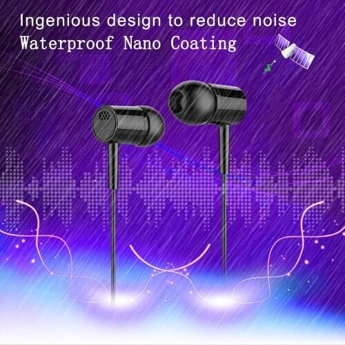 Waterproof Earphone for Android for Computer Optional 3.5MM Universal In-ear Wired Earphone with Mic Earbuds Headset for IPhone