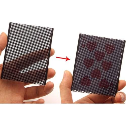 Funny WOW Poker Card Magic Trick WOW Card Wonderful Vanish Illusion Change Sleeve Close-Up Street Magic Tricks