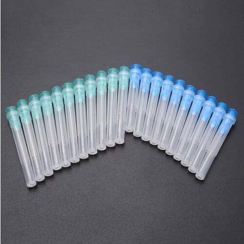 1 Set Transparent Syringe Dispensing Syringes Needles 10pcs 1.25" Blue 23G & 10pcs 1.5" 21G Green Needle Measuring Tool