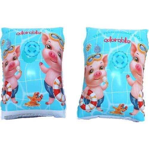 1 Pair Inflatable Arm Sleeve Thicken Reusable PVC Cartoon Pattern Swimming Ring for Kids Toddlers Adults